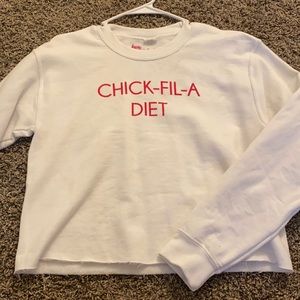 Frayed hem crewneck sweatshirt